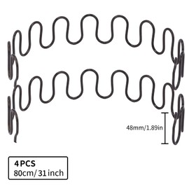 Carkio Replacement Spring for Sofa, 4 Pieces, 31 Inch Spring with 16 Pieces S-Clips, 4.0 Wire Diameter Repair Kit for Sofa Furniture, Interior Decoration, Car or Other Applications