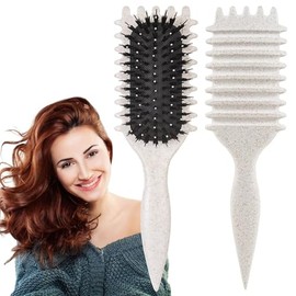 3 PCs Peine para peinar el cabello rizado, Cepillo para cabello rizado con colchón de aire, Cepillo de Rizos para desenredar fácilmente, Aplicable al Cabello Similar a la Ola (Beige-0)