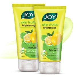 Joy Skin Brightening Lemon Face Wash (2X150ml) With Vitamin C For Naturally Glowing Skin | Removes Excess Oil & Dirt | Suitable For All Skin Types
