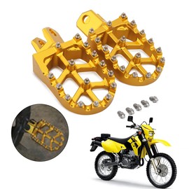 AnXin Dirt Bike Foot Pegs CNC Footpegs Footrest Foot Pedals Rests for DRZ400 2000-2004 DRZ400E 2000-2007 DRZ400S 2000-2024 DRZ400SM 2005-2024 RM250 1989-2006 RM250Z 2001-2006 RMX250 1989-1996 Gold