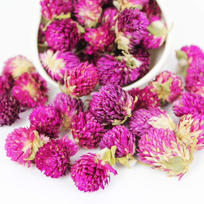 Goofoo Dried Gomphrena Globosa Buds Flower Herbal Loose Leaf Tea,