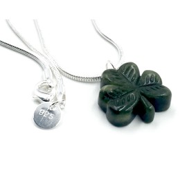 Irish Connemara Marble: Shamrock Carved Pendant