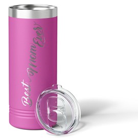 Best Mom Ever Birthday Gifts For Women Present Idea Laser Engraved on Blush 22 oz Skinny Tumbler Vacuum Insulated Cup for Mothers Day