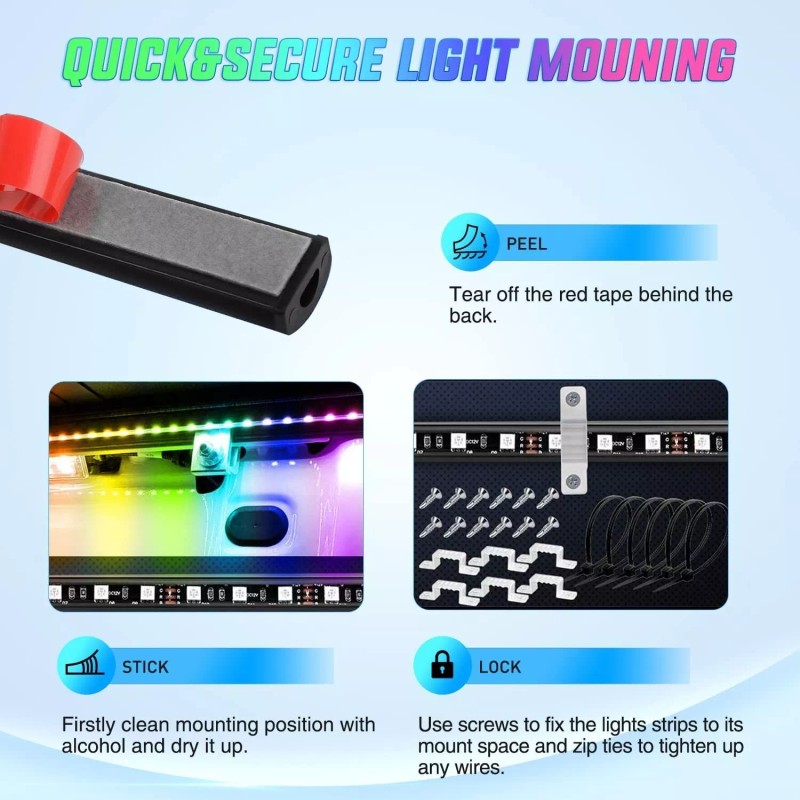 Nilight 2PCS 60 inch Truck Bed Lighting Truck Bed Light