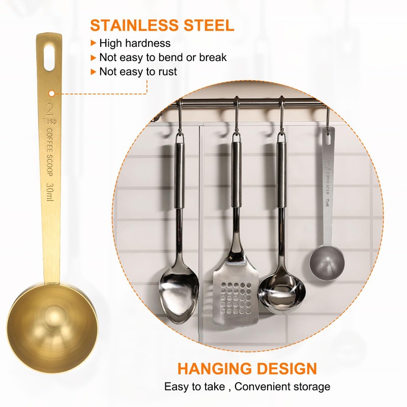 sourcing map 3pcs Single Measuring Spoon 2tbsp (6tsp, 30ml) Teaspoon/Tablespoon