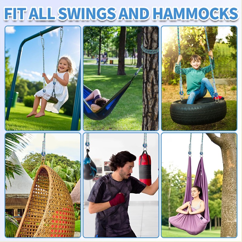 Werfeito Tree Swing Ropes (Set of 2), 3FT/5FT/10FT/15FT/20FT, Tree Swing