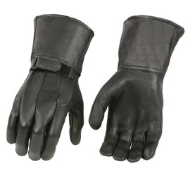 Milwaukee Leather SH864 Men's Black Deerskin Unlined OR Thermal Lined Gauntlet Gloves Available (XX-Large, Unlined)