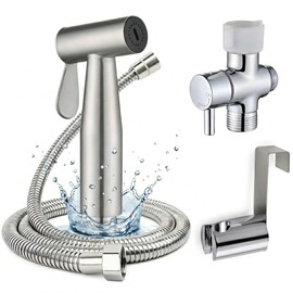 NESTLEAP Handheld Bidet Sprayer for Toilet with Adjustable Water Pressure, 304 Stainless Steel Hose Set, Leak-Proof, Easy Installation for Feminine Hygiene, Baby Cloth Diaper & Bathroom Cleaning