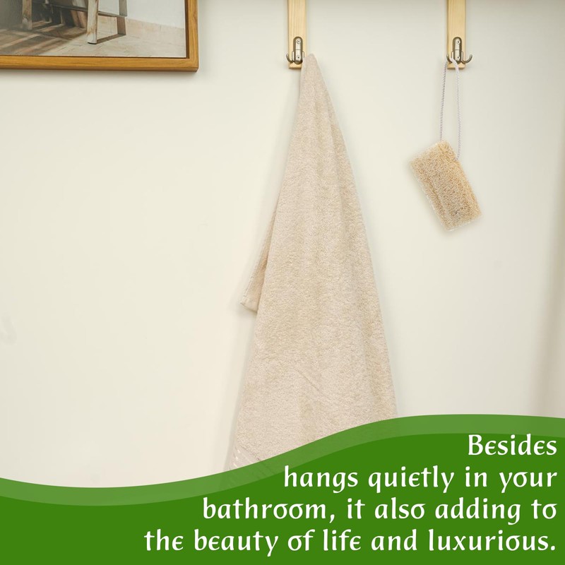 Tyqour Natural Loofah Sponge Set - 2pcs Exfoliating Sponge Loofah