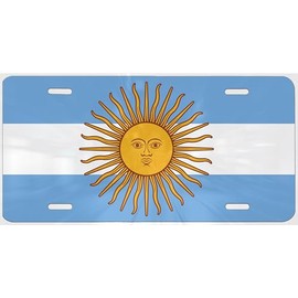 Argentinian, Argentina Flag Decorative Car Front Sublimated License Plate, 0.025 inch(0.65mm) Thickness 6"x12" inch-1042