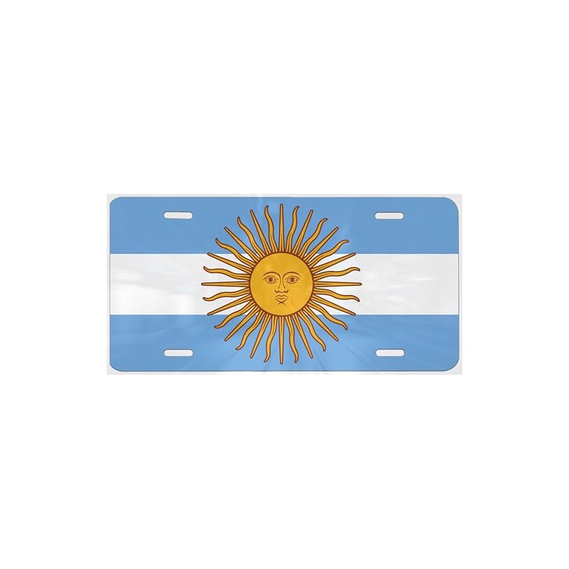 Argentinian, Argentina Flag Decorative Car Front Sublimated License Plate, 0.025