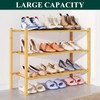 Smiry Bamboo Shoe Rack for Closet, 3 Tier Wooden Stackable