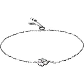 Fossil Women's sterling silver bracelet with chain, Length: 216mm, Sterling Silver, No gemstone