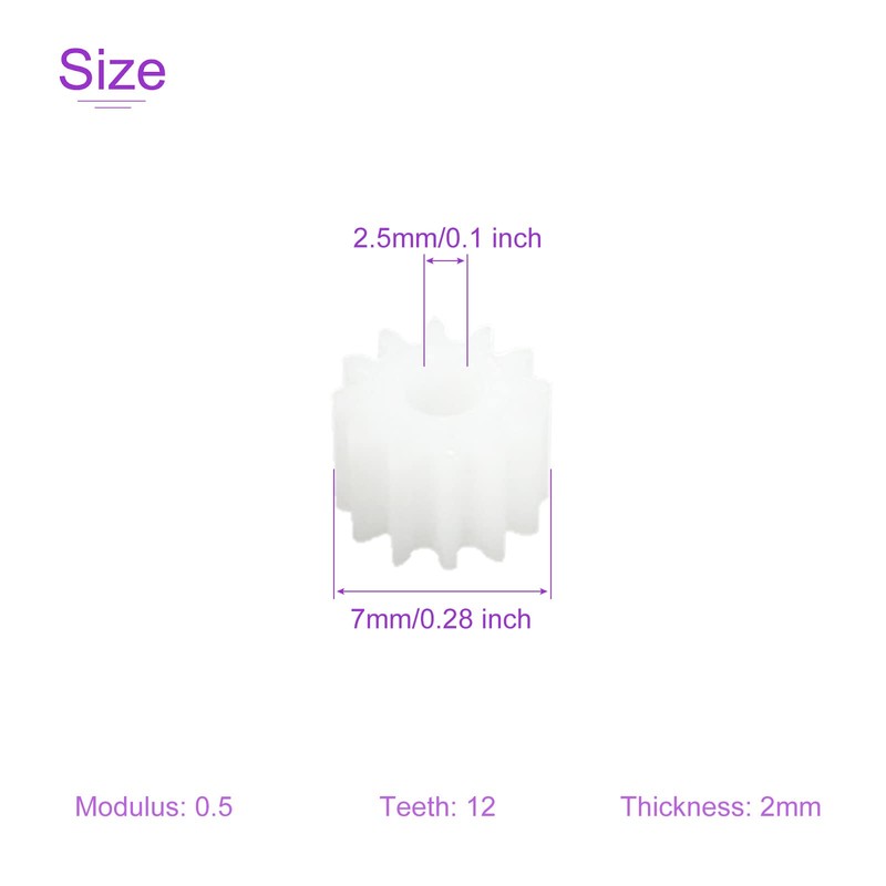 DMiotech 20 Pack 12 Teeth Plastic Gears Model Reduction Gear