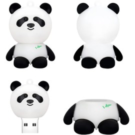 Ecoodisk 64GB USB 2.0 Flash Drive Cartoon Novelty Lovely Panda National Treasure Memory Stick Silicone Rubber Ainmal Pendrive