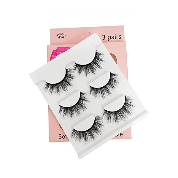 3 Pairs 3D Mink Eyelashes G3 Series Makeup Natural False