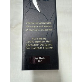 Diamante secret hair Human Hair 100% Pure Remy 7 Piece Hair Extensions, Colorable, Jet Black 20"