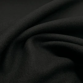 Tally - Italian Merino Wool Fabric - Moessmer® - Clothing Wool for Jackets, Dresses, Blazers and More - Black - per metre