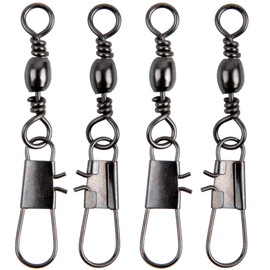 SHADDOCK Fishing Swivel Snaps,50pcs Barrel Swivel with Safty Snaps Freshwater Saltwater Swivels Sea Fishing Tackle Swivels Fishing Swivel Interlock Snaps Leader Lure Connector Accessories(10#