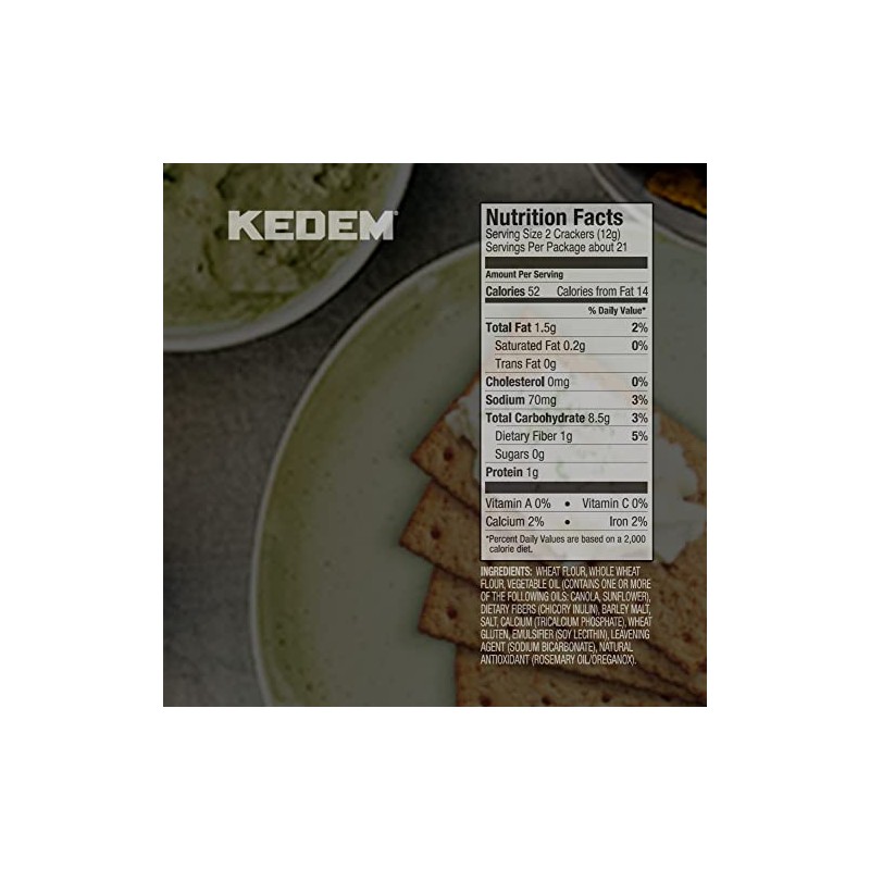 Kedem Whole Wheat Crackers, 9oz (3 Pack) | Wholesome &