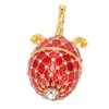Egg Shaped Trinket Box Zinc Alloy Hinged Jewelry Ring Holder
