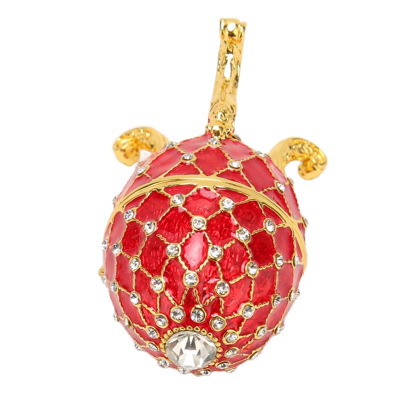 Egg Shaped Trinket Box Zinc Alloy Hinged Jewelry Ring Holder