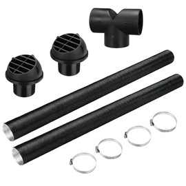 Diesel Heater Ducting 75mm T Piece, Diesel Heater Exhaust Pipe, 2Pcs Tuyere + 4 Clips, 75mm Heater Ducting Diesel, Heater Outlet Hose
