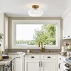 OYKYOHEI Semi Flush Mount Ceiling Light, Upgraded Larger Gold Glass