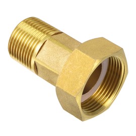 YOKIVE Pipe Fitting, Water Meter Coupling G1-1/4 Female x G1 Male Thread Hex Connector Adapter, Great for Bathroom Pipe Device, Water Pipe (Gold, 71.5-mm)