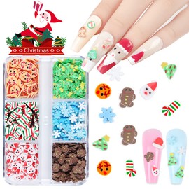 Lentejuelas de Navidad con purpurina, 12 rejillas holográficas de copo de nieve para uñas con purpurina, copos de nieve, árbol de Navidad, muñecos de nieve, Papá Noel, alce, diseño de uñas de Navidad, calcomanías de invierno para manicura, decoraciones d