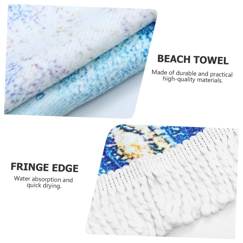 CAXUSD Fashionable Quicksand Beach Towel Round Bath Mat Quick-Drying Beach