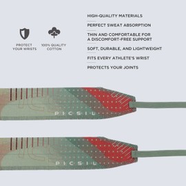 PICSIL - Sports Wrist Straps | Custom Fit Wrist Support for Cross Training & Weightlifting | Vegan Cotton, Secure & Flexible | Gymnastics & Calisthenics Use | Color Verdance 5cm