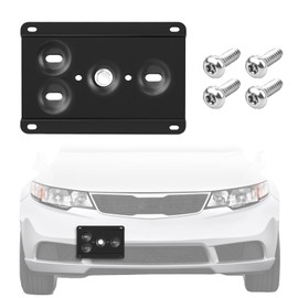 No Drill Front License Plate Mount Compatible with Kia Forte 2014-2023 Kia Soul 2020-2023, Anti-Theft License Plate Bracket Holder Front Bumper Tow Hook Frame Car Accessories