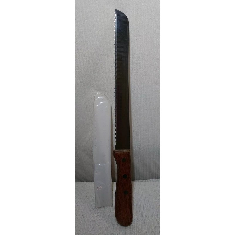 Capco Serrated Bread Knife 8" Stainless Steel Blade, Wood Handle
