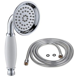 ENGA Vintage Hand-held Shower Rain Sprayer Telephone Shaped Brass Ceramic Shower Head with 59 Inch Hose for Bathroom (Oil Rubbed Bronze)