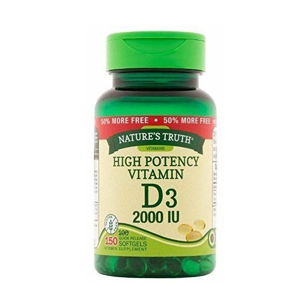 Nature's Truth High Potency Vitamin D3 Supplement 2000 IU Softgels