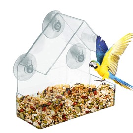 Window Bird Feeder – Clear Acrylic Bird Feeder for Outdoor Birds, Easy to Mount and Perfect for Bird Watching