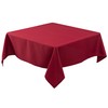 Biscaynebay Textured Fabric Christmas Square Tablecloths 54x54 Inches, Red Water