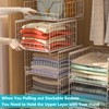 Hongtamoya 4-Tier Stackable Closet Organizers and Storage Shelves, Sliding Storage