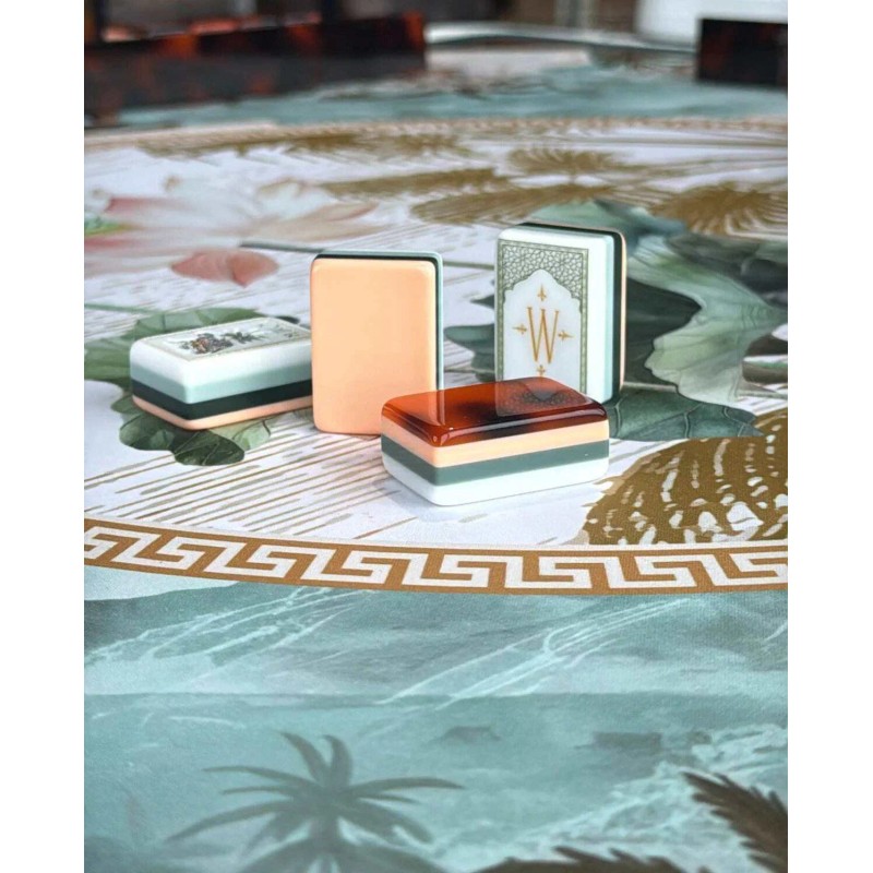New Tortoiseshell White Lotus 160 Pieces Set Luxury Acrylic Engraved