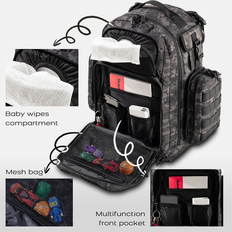 Dad Diaper Bag, Mens Diaper Bag Backpack with Diaper Changing