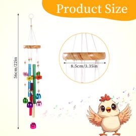 Gosknor Chicken Toy, Enrichment Toy, Wind Chime, Colourful Art Hanging Decoration with Bell, Funny Chicken Coop Accessories for Birds, Parrots, Parakeets, Budgies, Lovebirds