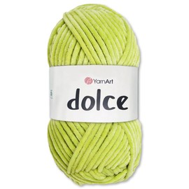 Frida's Wollhaus YarnArt 100 g Dolce Chenille Wool Yarn Knitting Crochet Amigurumi 64 Colours (799 | Kiwi)