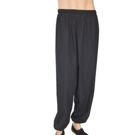 Jonie Uniforms 3~4 Oz Very Light Weigh Kung Fu Pants in Poly/Cotton-Adult Small (outstam:38" Waist: 38"~22")