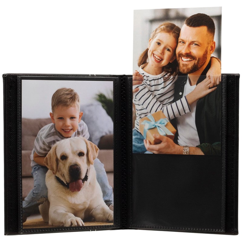 Neil Enterprises Inc. 4x6 Black Photo Album with White Stitching