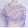 GFM Summer Triangle Scarf with Lace and Tassels (TRI-C) (TRI-85-Li-Lilac)