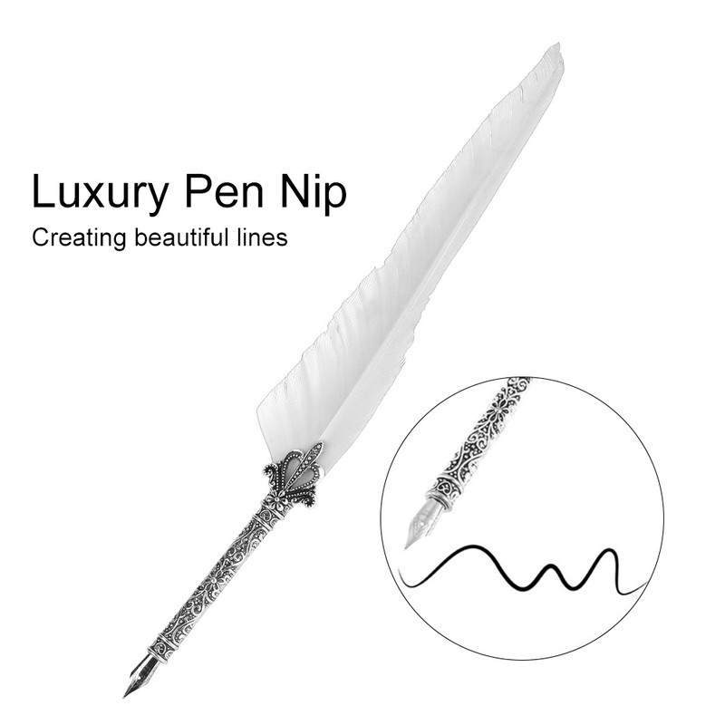 Classical Retro Fountain Pen Feather Dip Pen Writing Pen Gift