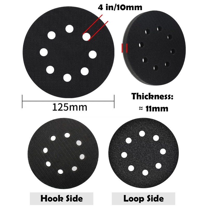 Hook and Loop Soft Sponge Cushion Buffing Backing Pads, 12.5