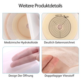 Pack of 20 Ostomy Bags, 20 Colostomy Bags with 8 Sealing Clips, Ostomy Bags, Odour-Inhibiting, Cut to Size 15-60 mm