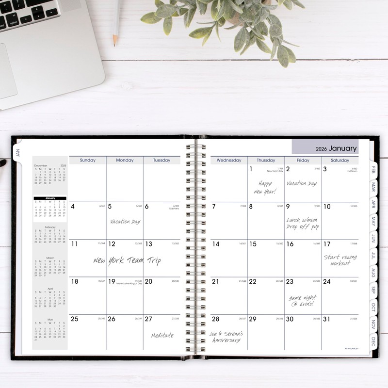 AT-A-GLANCE 2026 Planner, Monthly, 7" x 8-1/2", Medium, Hardcover, DayMinder,